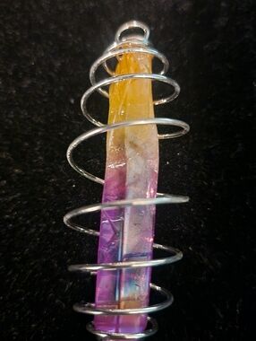 Cherry Lemonaide Crystal Spiral Pendant
